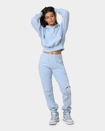 Calvin Klein Women's Back 2Tone Monogram Hoodie Bayshore Blue