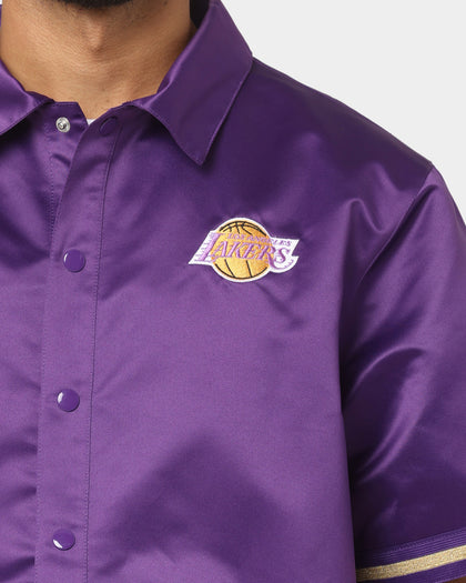 lakers dress shirt Mitchell & Ness Los Angeles Lakers CNY 4.0 Shooting Shirt Dark Purple
