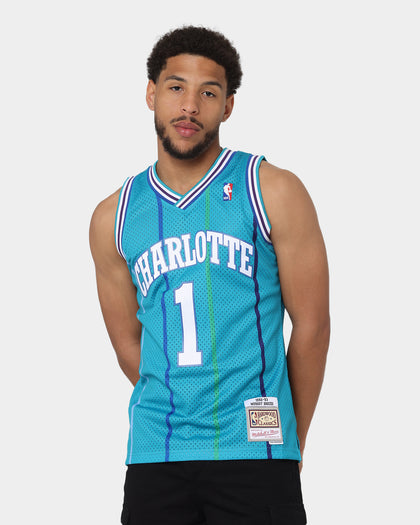 charlotte hornets gear Mitchell & Ness Muggsy Bogues Charlotte Hornets #1 Swingman Jersey Tea