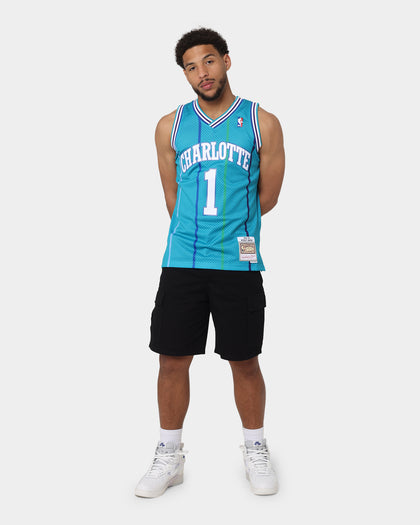 Mitchell & Ness Muggsy Bogues Charlotte Hornets #1 Swingman Jersey Teal