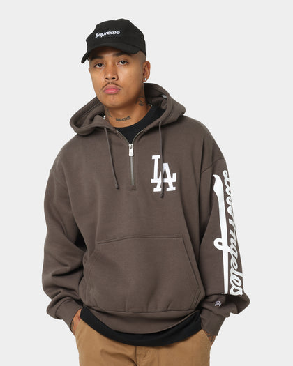 New Era Los Angeles Dodgers Quarter Zip Hoodie Moss