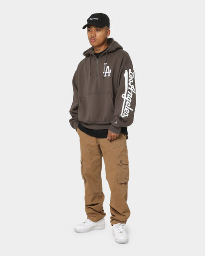 New Era Los Angeles Dodgers Quarter Zip Hoodie Moss