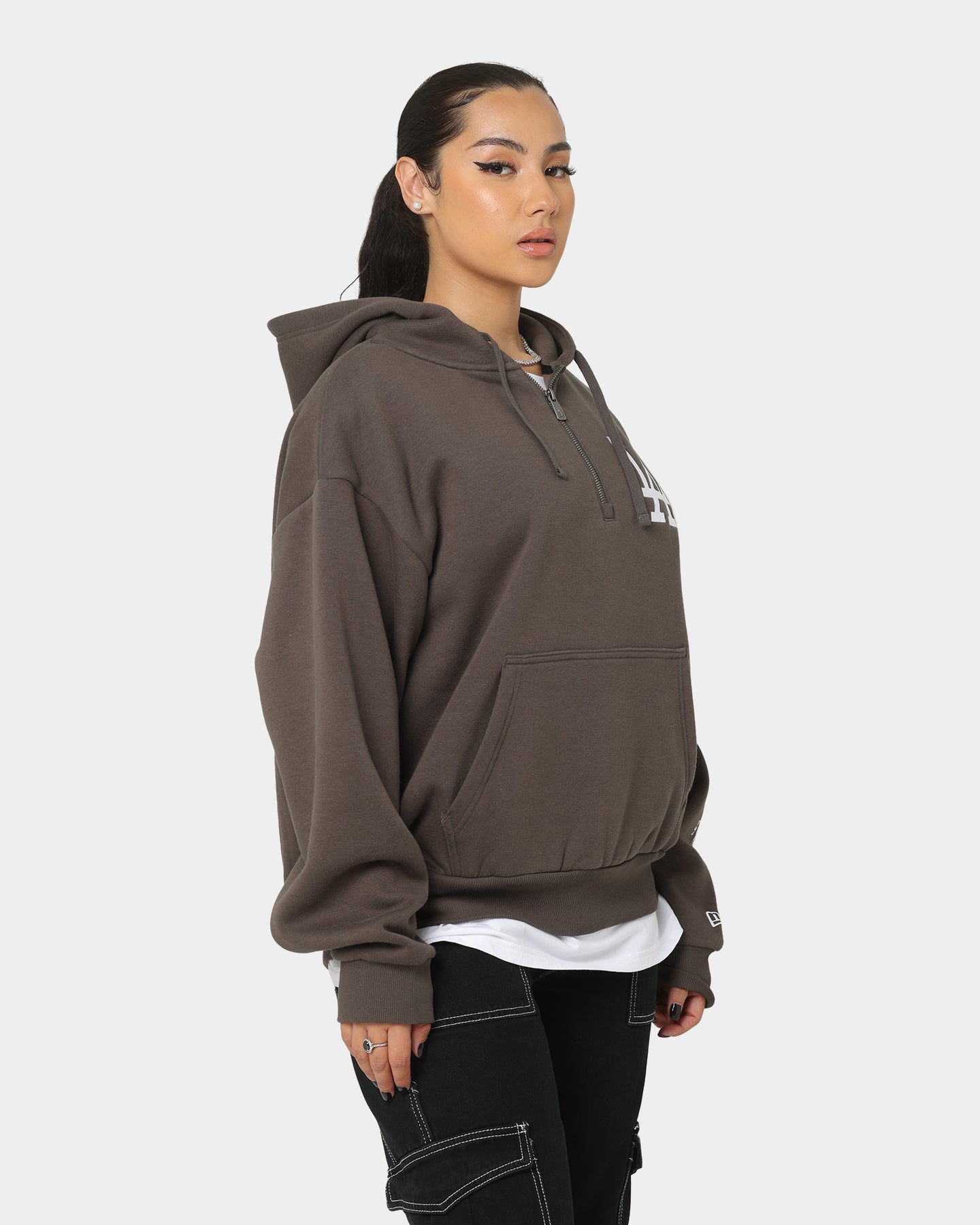 New Era Los Angeles Dodgers Quarter Zip Hoodie Moss | Culture Kings US