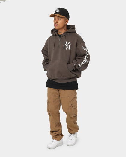 New Era New York Yankees Quarter Zip Hoodie Moss