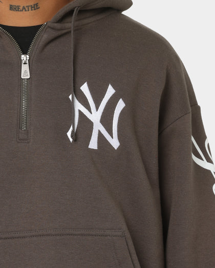 New Era New York Yankees Quarter Zip Hoodie Moss