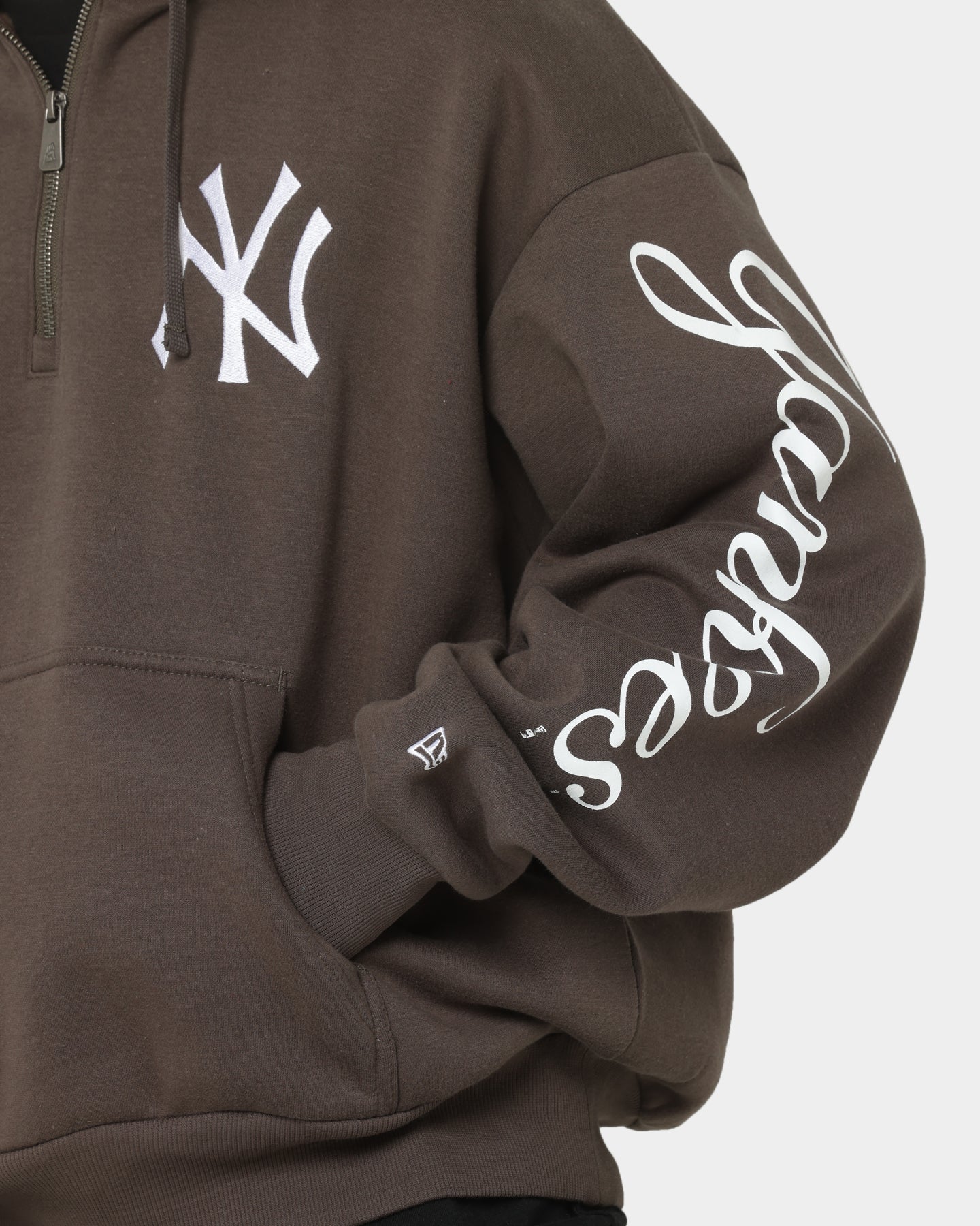 New Era New York Yankees Quarter Zip Hoodie Moss | Culture Kings US