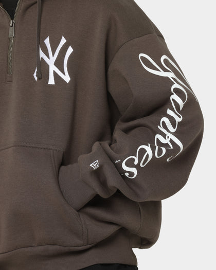 New Era New York Yankees Quarter Zip Hoodie Moss