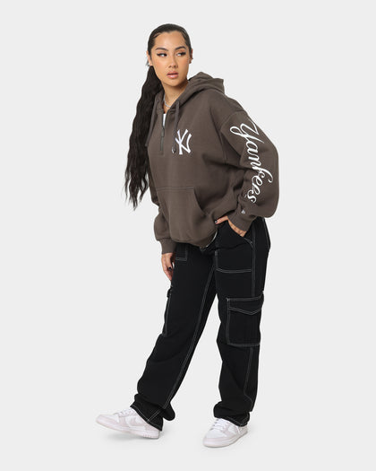 New Era New York Yankees Quarter Zip Hoodie Moss