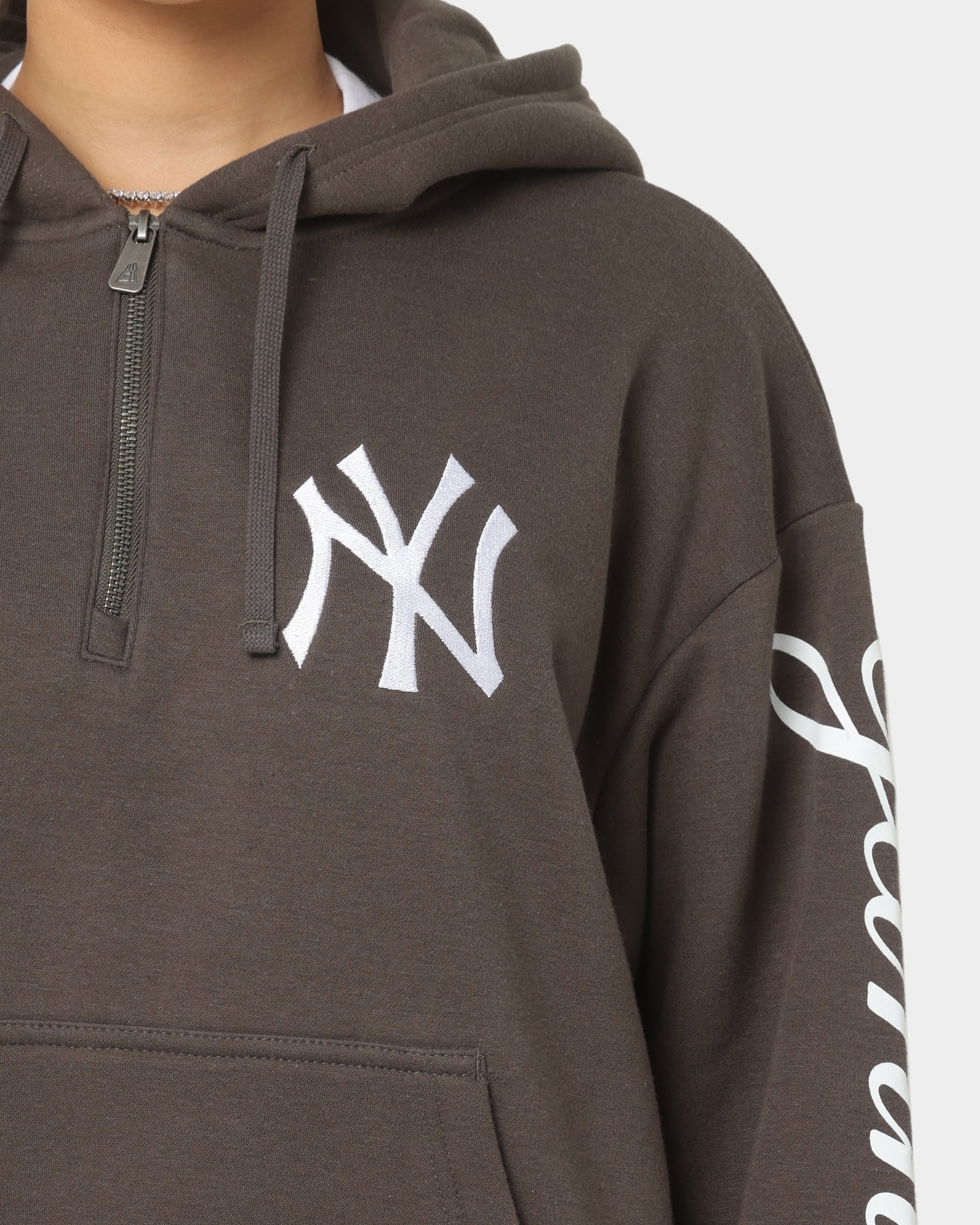 New Era New York Yankees Quarter Zip Hoodie Moss | Culture Kings US
