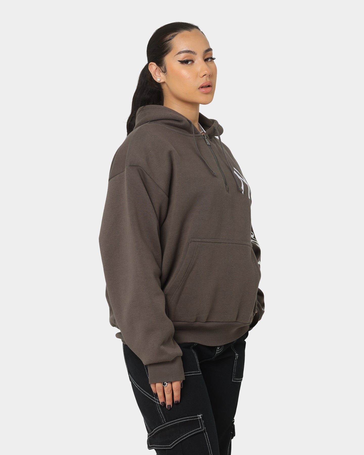 New Era New York Yankees Quarter Zip Hoodie Moss | Culture Kings US