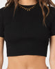 XXIII Women's Mika Crew Neck Crop Black