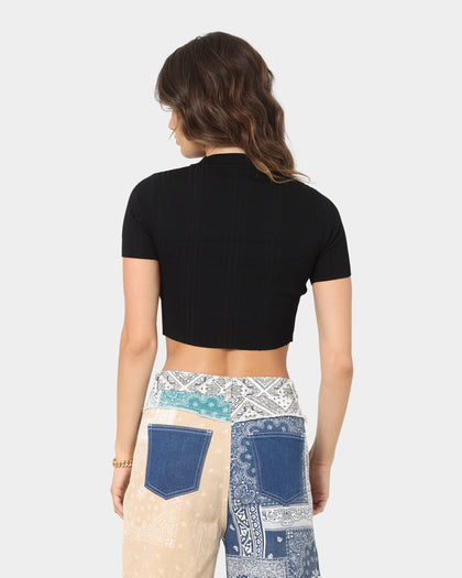 XXIII Women's Mika Crew Neck Crop Black