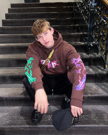 Loiter Electro Butterfly Hoodie Brown