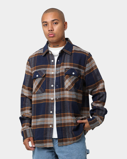Brixton Bowery Long Sleeve Flannel Heather Joe Blue