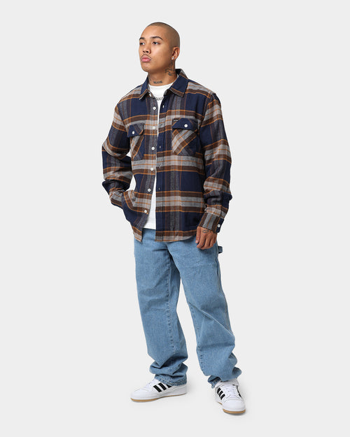 Brixton Bowery Long Sleeve Flannel Heather Joe Blue
