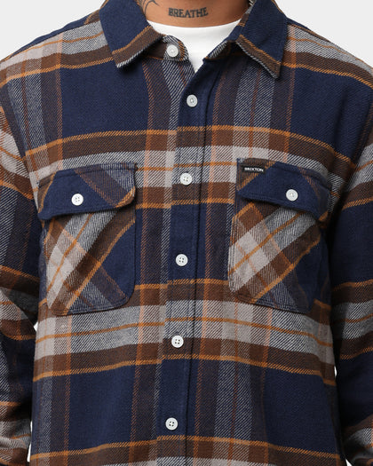 Brixton Bowery Long Sleeve Flannel Heather Joe Blue