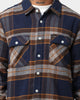 Brixton Bowery Long Sleeve Flannel Heather Joe Blue