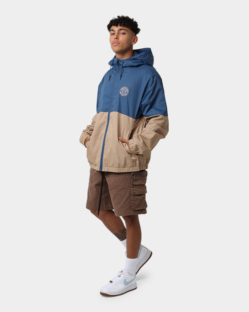 Brixton Claxton Crest Hooded Windbreaker Joe Blue/Mojave