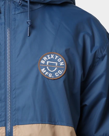 Brixton Claxton Crest Hooded Windbreaker Joe Blue/Mojave
