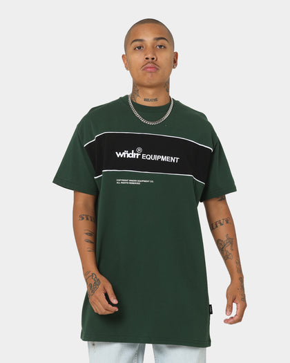 WNDRR Dropstep Panel T-Shirt Forest Green