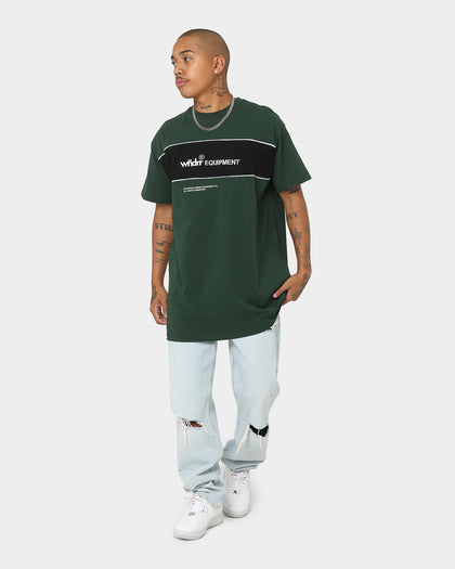 WNDRR Dropstep Panel T-Shirt Forest Green