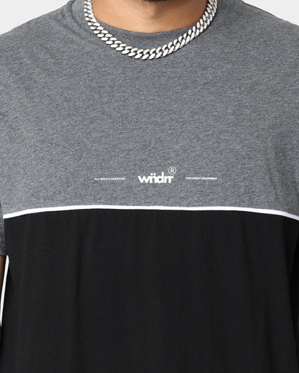 WNDRR Duel Panel T-Shirt Black/Dark Marl