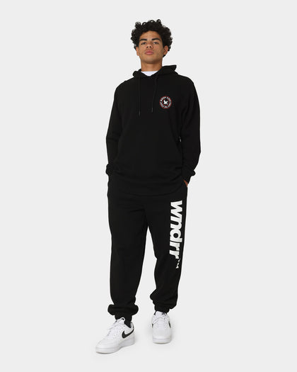 WNDRR Ornament Curved Hem Hoodie Black/Red