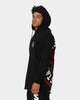 WNDRR Ornament Curved Hem Hoodie Black/Red