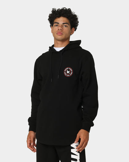 WNDRR Ornament Curved Hem Hoodie Black/Red