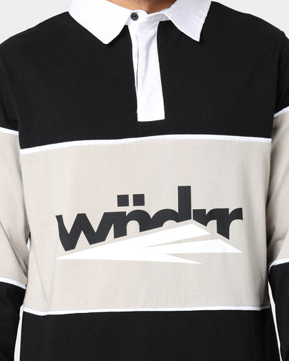 WNDRR Trails Rugby Polo Black/Tan