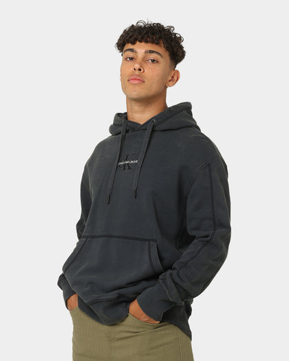Calvin Klein Monogram Logo Washed Hoodie Washed Black