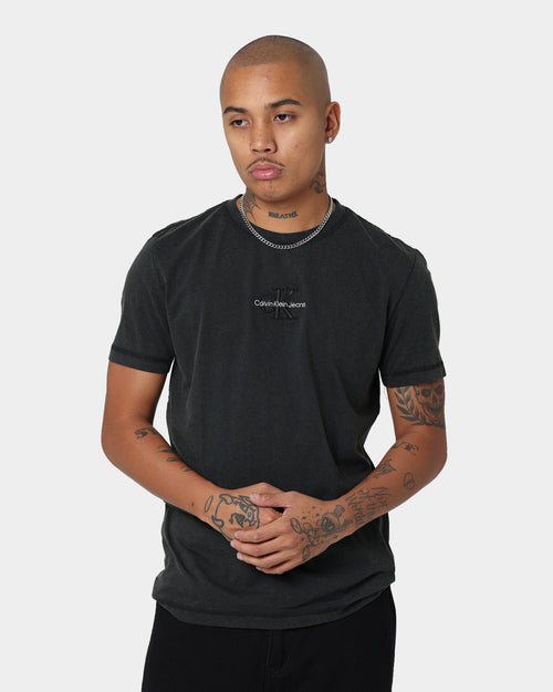 Calvin Klein Monogram Logo Washed T-Shirt Washed Black