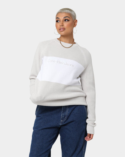 Calvin Klein Textured Blocking Sweater Stratus Grey