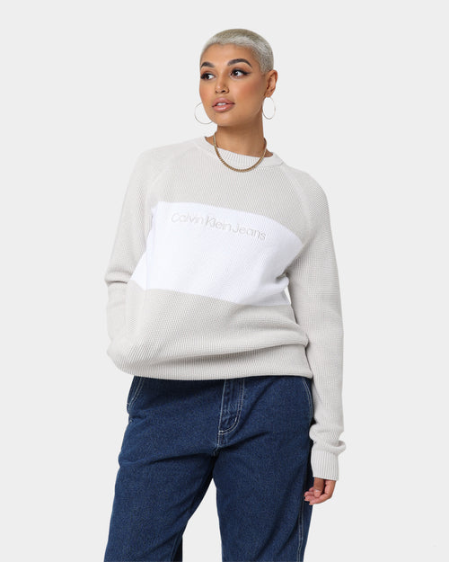 Calvin Klein Textured Blocking Sweater Stratus Grey