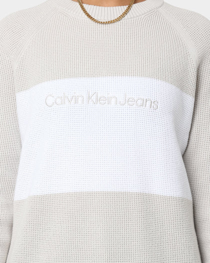 Calvin Klein Textured Blocking Sweater Stratus Grey