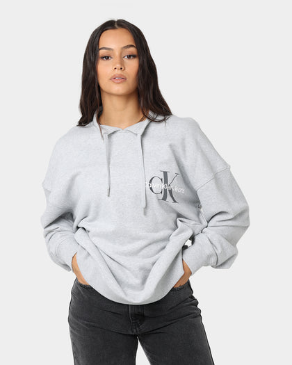 Calvin Klein Monogram Funnel Neck Sweatshirt Light Grey Heat
