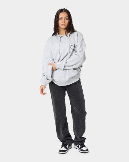 Calvin Klein Monogram Funnel Neck Sweatshirt Light Grey Heat