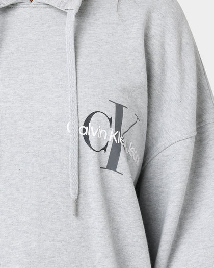 Calvin Klein Monogram Funnel Neck Sweatshirt Light Grey Heat