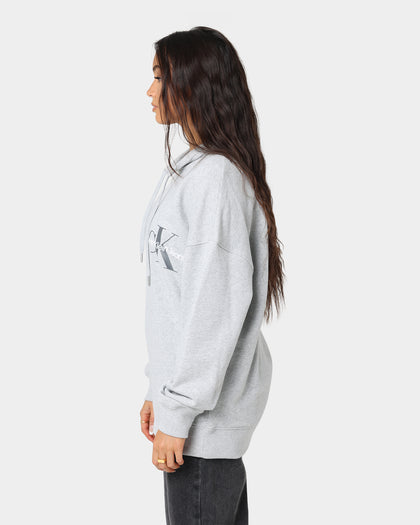 Calvin Klein Monogram Funnel Neck Sweatshirt Light Grey Heat