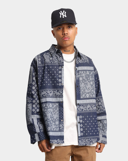 XXIII Paisley Denim Button Up Blue