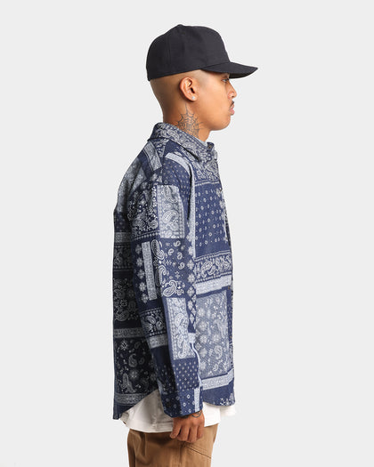 XXIII Paisley Denim Button Up Blue