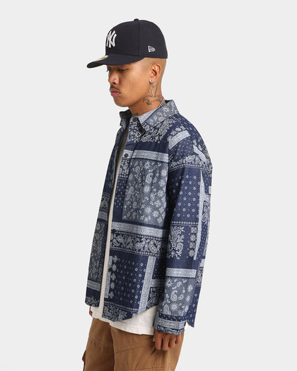 XXIII Paisley Denim Button Up Blue