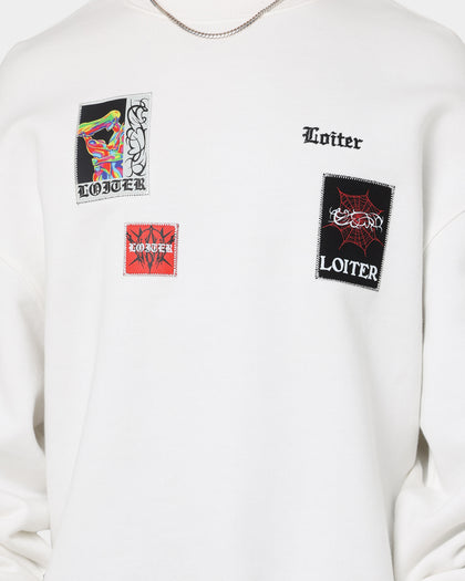 Loiter Patchwork Crewneck Off White