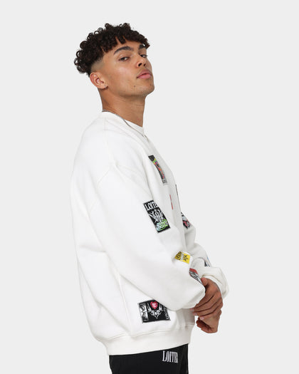 Loiter Patchwork Crewneck Off White
