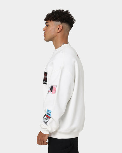 Loiter Patchwork Crewneck Off White