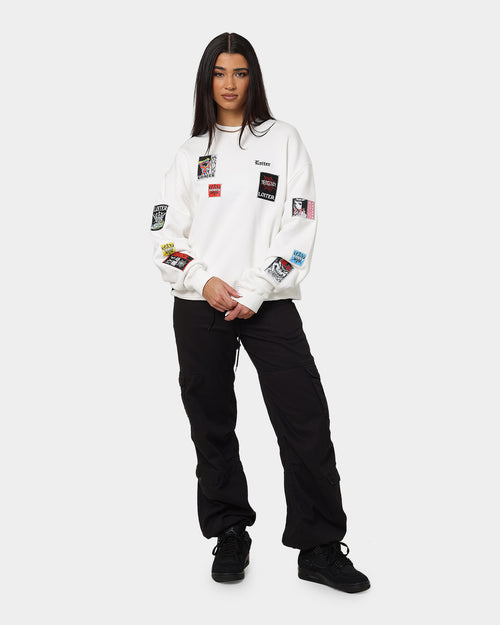 Loiter Patchwork Crewneck Off White