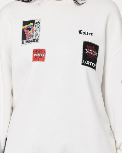 Loiter Patchwork Crewneck Off White