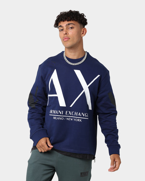Armani Exchange Felpa Crewneck Medieval Blue