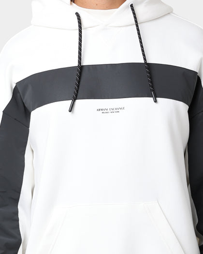 Armani Exchange Felpa Hoodie Off White/Reflective