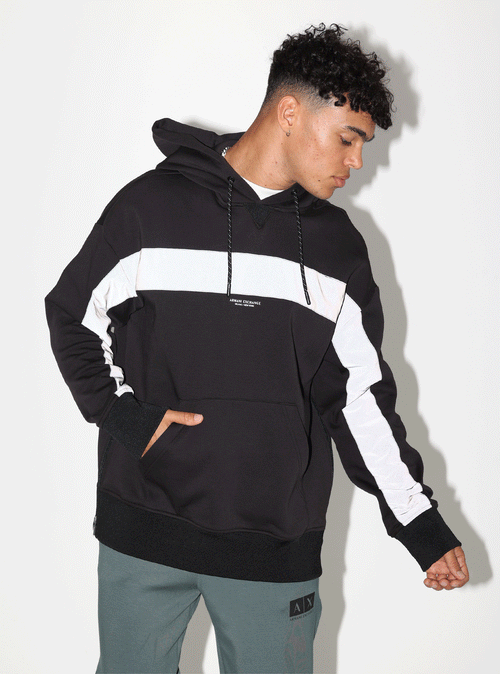 Armani Exchange Felpa Hoodie Black/Reflective